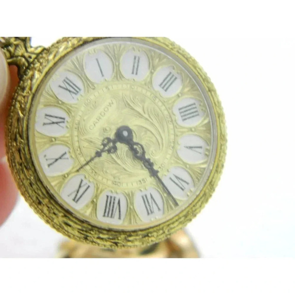 Vintage Cardow Art Nouveau Style Winding Swiss Made 17 Jewel Pocket Watch FOB main image 7